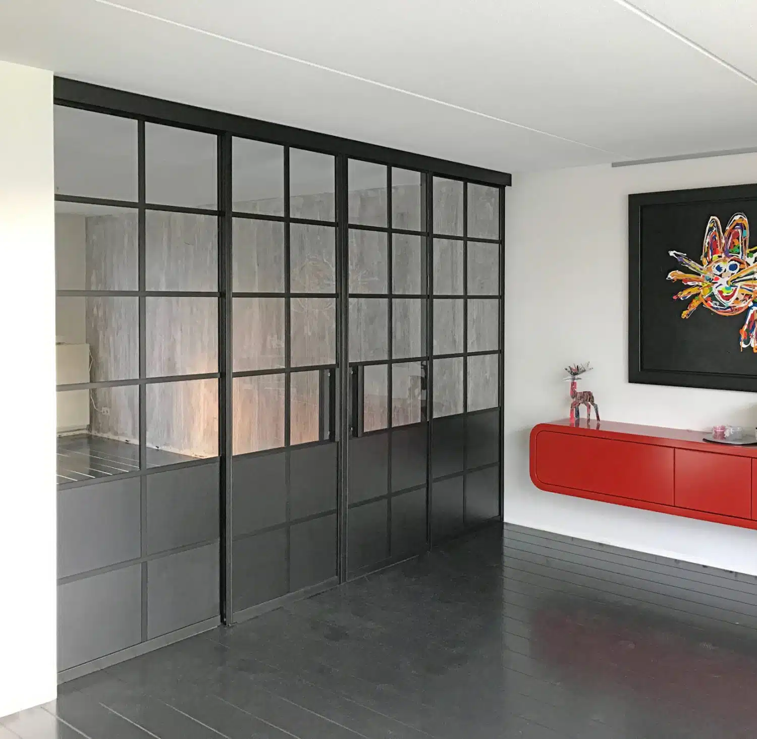 Glazen schuifwand inclusief montage: transformeer uw ruimte met elegante functionaliteit 8 Stipt Design Stalen schuifdeur op maat | Stipt Op Maat