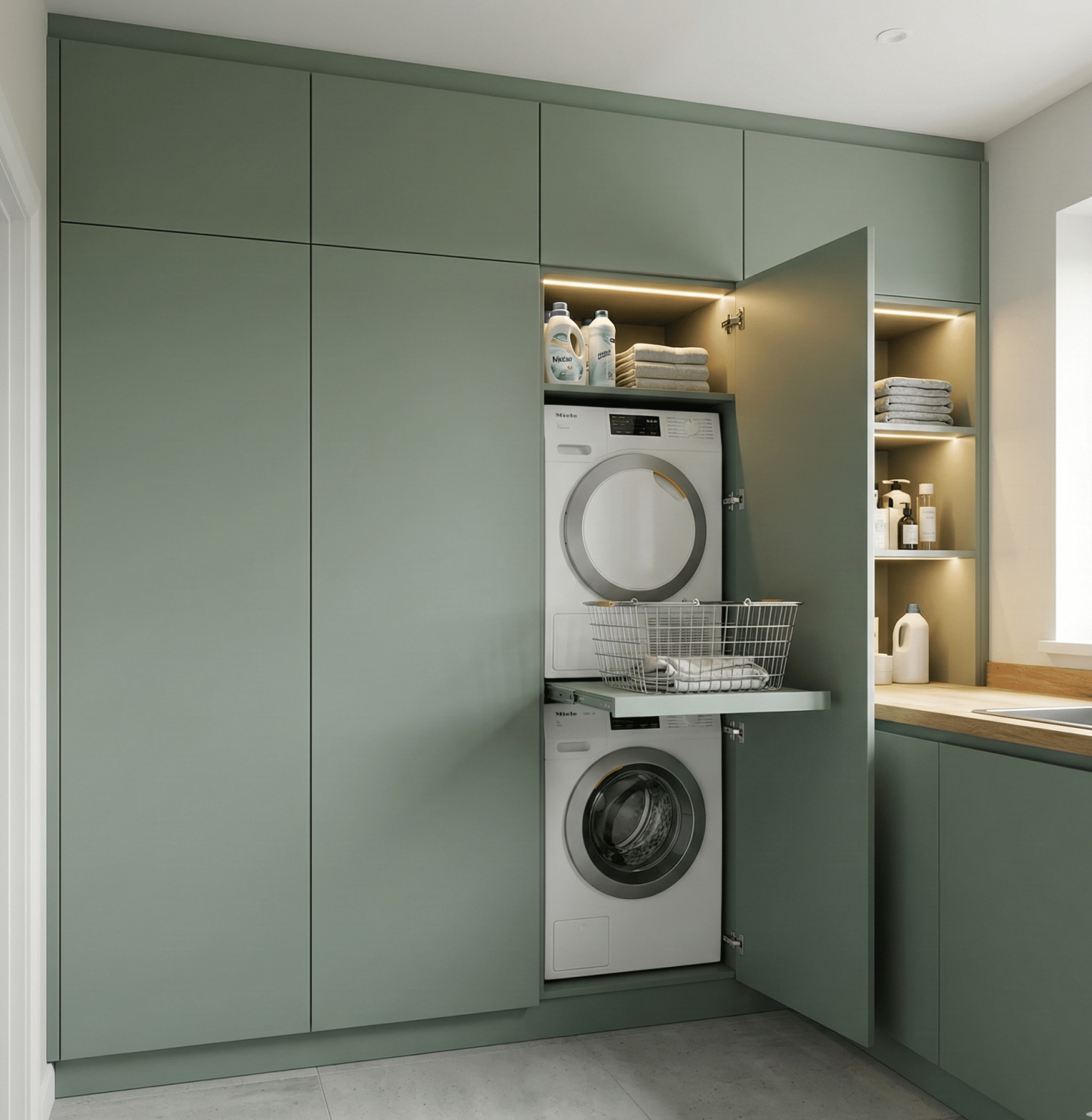 Wasmachinekast volledig op maat ontworpen in Nijkerk