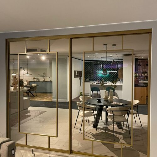 Stalen deur goud - Op maat gemaakte aluminium deuren