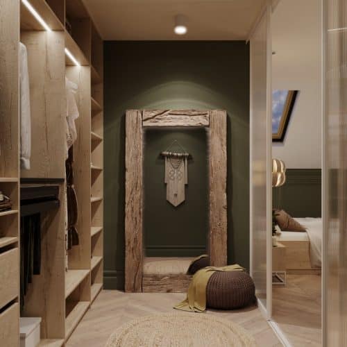 Kledingkast met automatische sensorverlichting van Häfele, kast opent met warm licht